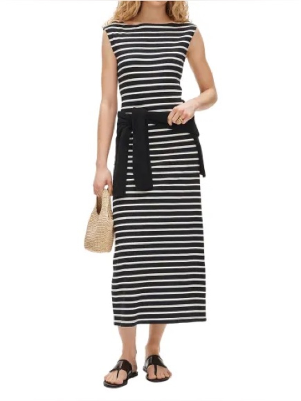 J. Crew Sheath Boatneck Striped Dress Size L